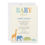Dotty Animals Baby Shower Invitation - Blue