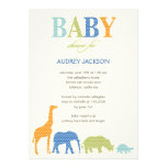 Dotty Animals Baby Shower Invitation - Blue