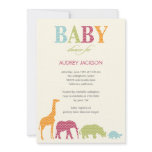 Dotty Animals Baby Shower Invitation - Pink