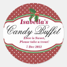 Dotty Christmas Candy Buffet Sticker