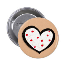 Dotty Heart kraft Button