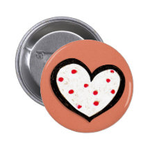 Dotty Heart kraft red Button