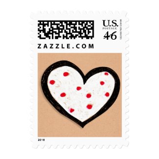 Dotty Heart kraft Square Stamp stamp