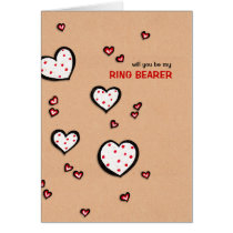 Dotty Hearts kraft Be My Ring Bearer Card cards