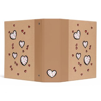 Dotty Hearts kraft Binder binder