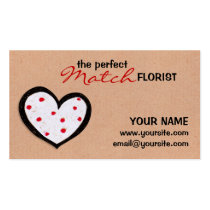 Dotty Hearts kraft Florist Business Card business cards
