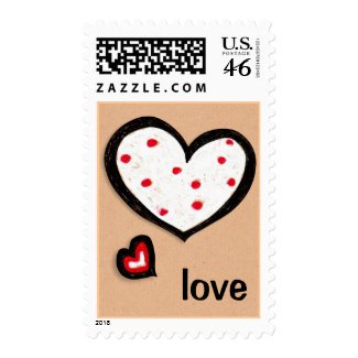 Dotty Hearts kraft Love Stamp stamp
