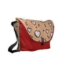 Dotty Hearts kraft Messenger Bag