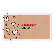 Dotty Hearts kraft Place Card business cards