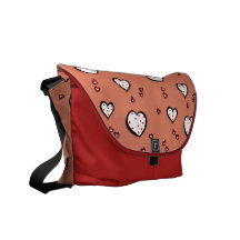 Dotty Hearts kraft red Messenger Bag