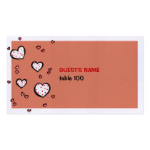 Dotty Hearts kraft red Place Card business cards