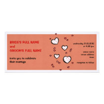 Dotty Hearts kraft red Wedding Invitation invitations