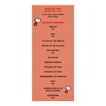 Dotty Hearts kraft red Wedding Program invitations