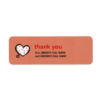 Dotty Hearts kraft red Wedding Thank You Sticker labels