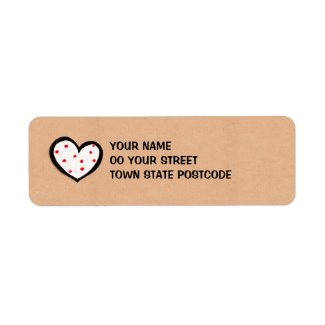 Dotty Hearts kraft Return Address Label label