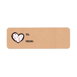 Dotty Hearts kraft Small GIft Tag Sticker label