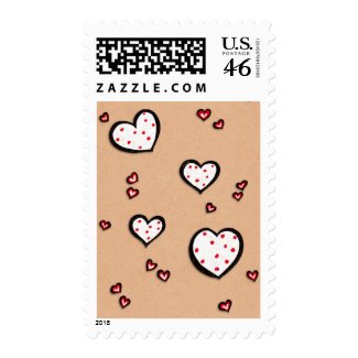 Dotty Hearts kraft Stamp stamp