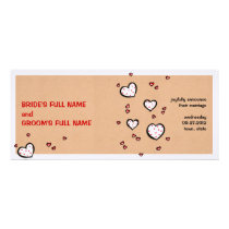 Dotty Hearts kraft Wedding Announcement invitations