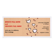 Dotty Hearts kraft Wedding Invitation invitations