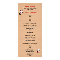 Dotty Hearts kraft Wedding Program invitations