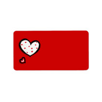 Dotty Hearts red Address Label labels