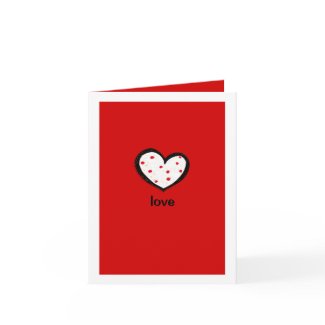 Dotty Hearts red Love Note Card card