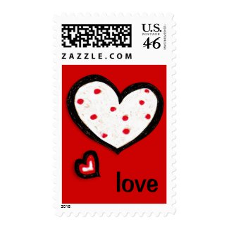 Dotty Hearts red Love Stamp stamp