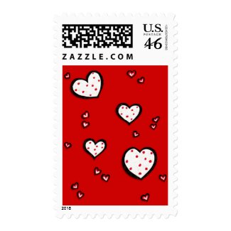 Dotty Hearts red Stamp stamp