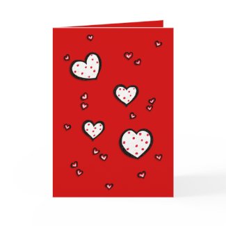 Dotty Hearts red Valentine's Day Card card