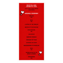 Dotty Hearts red Wedding Program invitations
