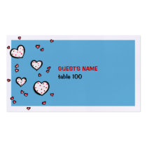 Dotty Hearts turquoise Place Card business cards