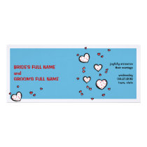 Dotty Hearts turquoise Wedding Announcement invitations