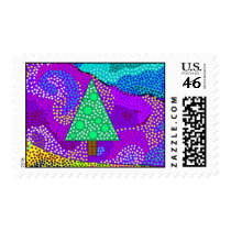 Dotty Holiday Tree postage