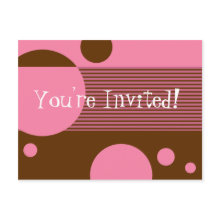 Dotty Lines Invitation (cherry/brown) postcard