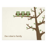 Dotty Owl Triplets Thank You Cards Invitation invitations