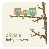 Dotty Owls Favor Stickers or Gift Tag Stickers