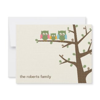 Dotty Owls Thank You Cards Invitation invitation