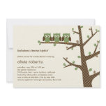 Dotty Owls Triplets Baby Shower Invitation