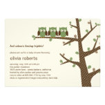 Dotty Owls Triplets Baby Shower Invitation invitations