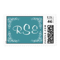 Dotty Scrolls Monogram Postage postage