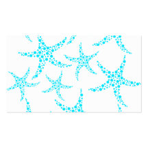 Dotty Starfish Pattern in Turquoise and White. Business Card