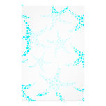 Dotty Starfish Pattern in Turquoise and White. Customized Stationery