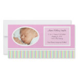 Dotty Stripes New Baby Birth Photo Cards