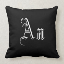 Double A Monogram in Black and White I pillows