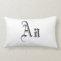 Double A Monogram in Black and White pillows