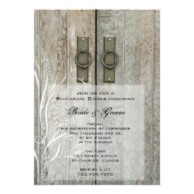Double Barn Door Country Wedding Rehearsal Dinner Personalized Invites