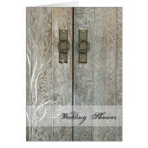 Double Barn Door Country Wedding Shower Invitation Cards
