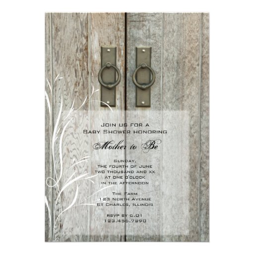 Double Barn Doors Country Baby Shower Invitation