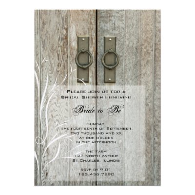 Double Barn Doors Country Bridal Shower Invitation
