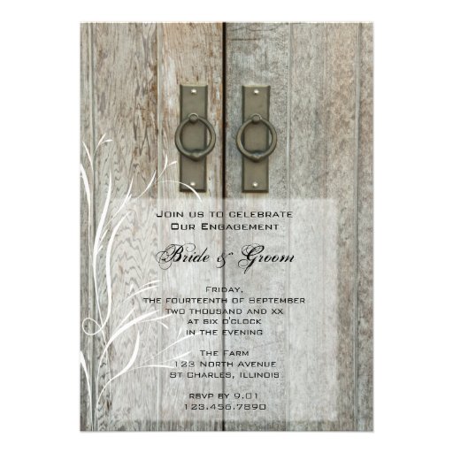 Double Barn Doors Country Engagement Party Invite